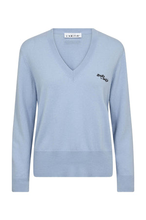 Cash Logo V-Neck Ljusblå - HL10735