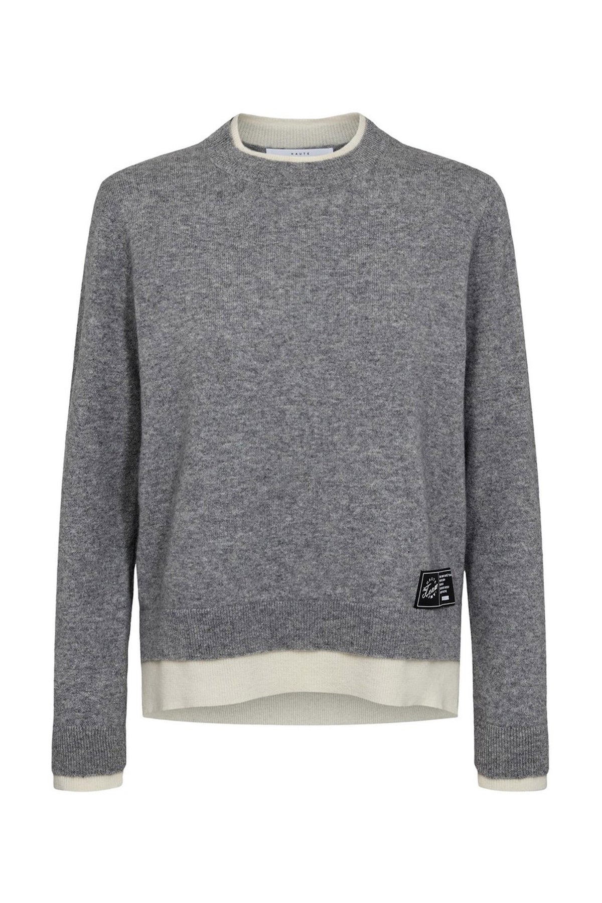 Cash Two-in-One Pullover Ljusgråmelerad/ Off-White - HL10302