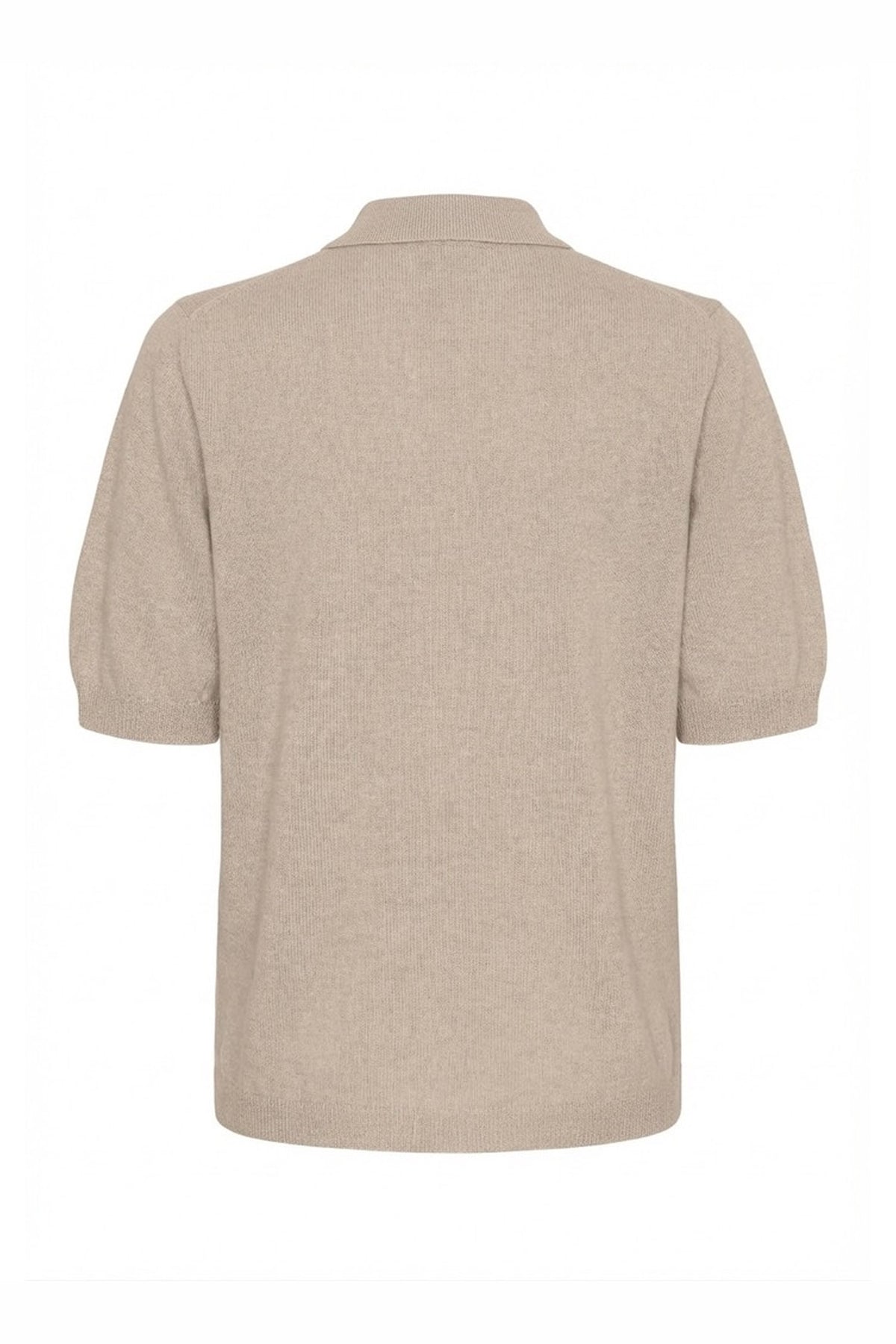 Cashmere-tröja med krage Cream Melange - 500113
