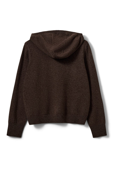 Cassiesw stickad hoodie Brown Fudge - SNOS765 Thumbnail
