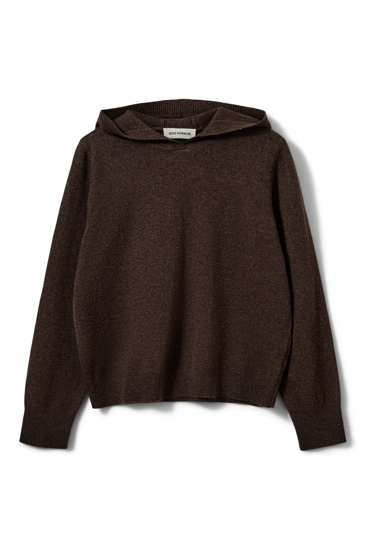 Cassiesw stickad hoodie Brown Fudge - SNOS765