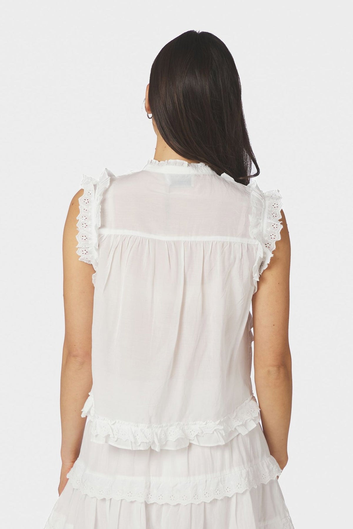 Celia Ruffle Top Vit - 168323