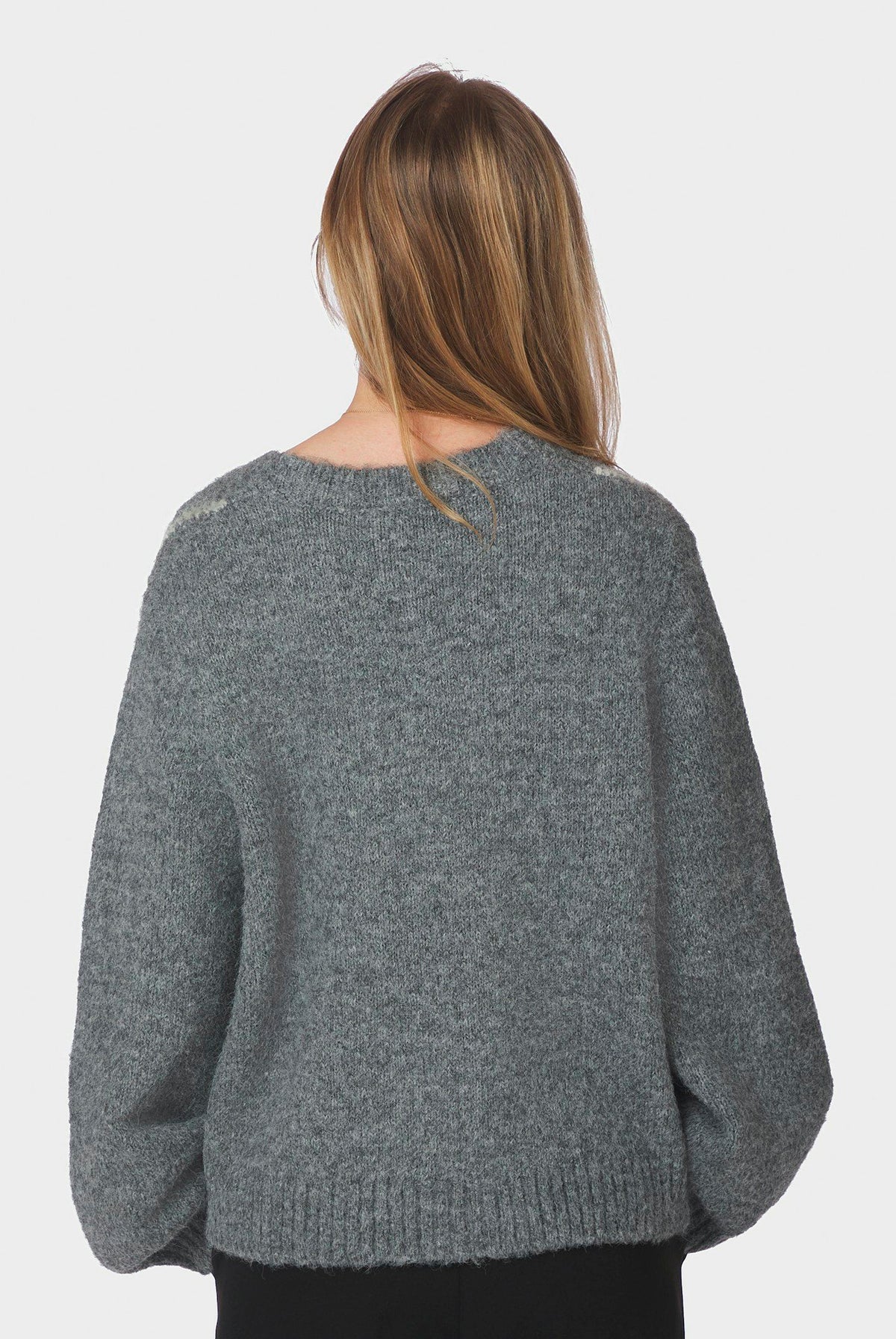 Beleney Small Check Fluff Card MÖRKGRÅ - 169343
