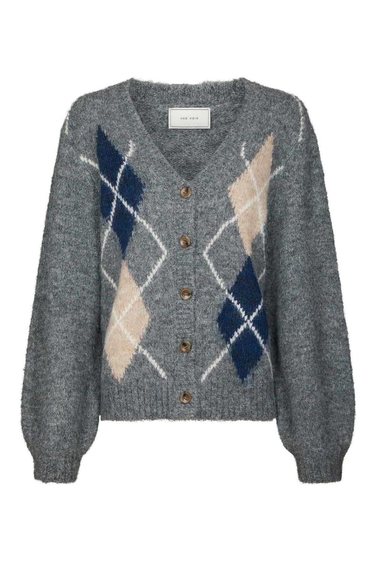 Beleney Small Check Fluff Card MÖRKGRÅ - 169343