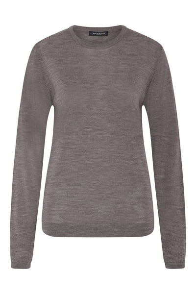 CharleneBB Rundstickad tröja Concrete Melange - BBW4182 Thumbnail
