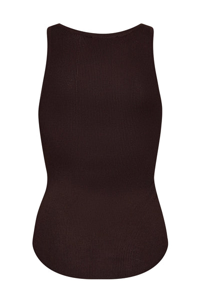 ClaireCC Rib Tank Top 145-Dark Brown - 42015 Thumbnail