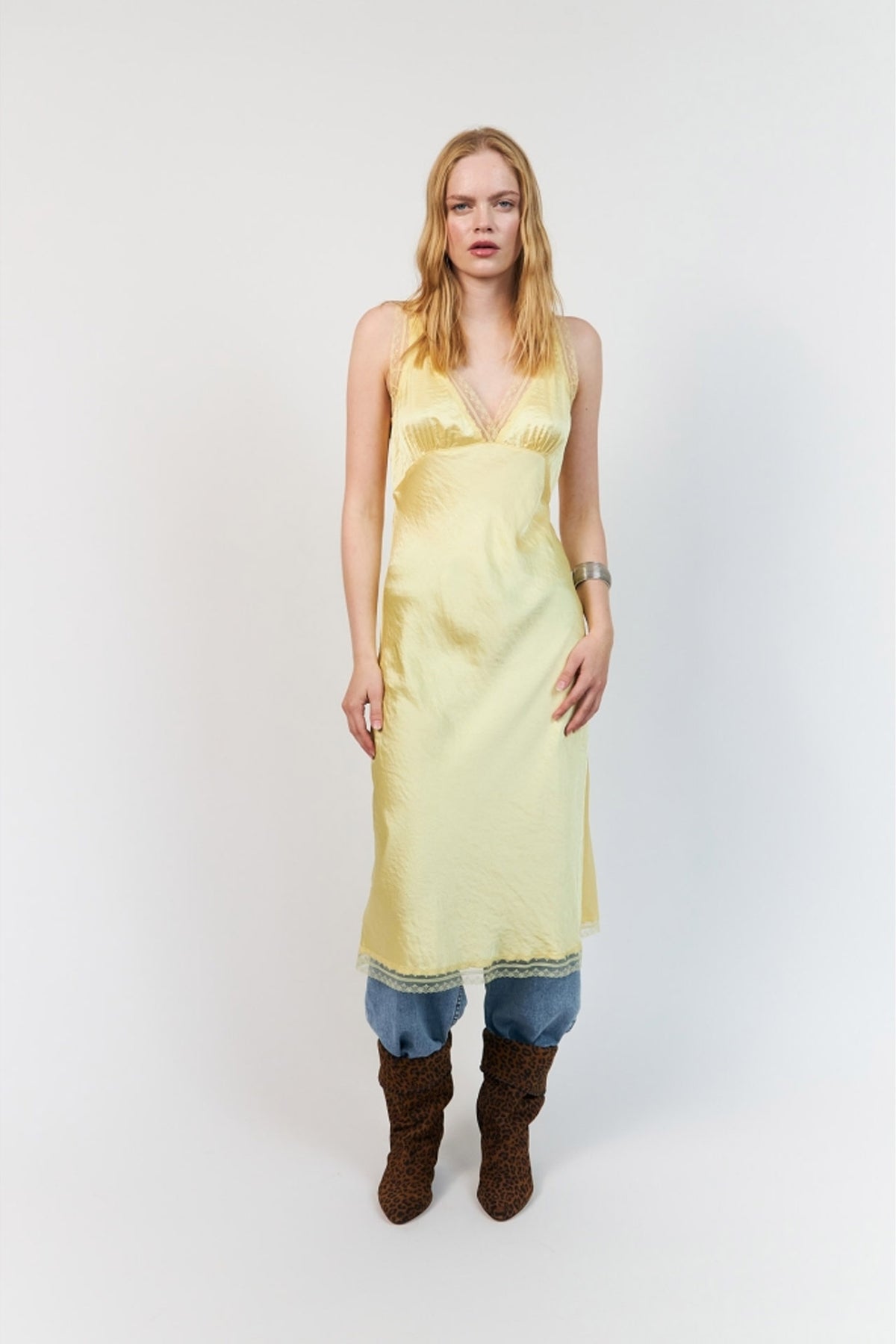 Clarill Midi Dress Sl Ljusgul - 26252-3012