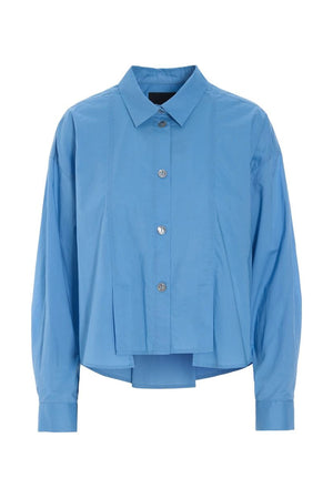 Core cotton-skjorta med veck Lake Blue - 266-2226-5328