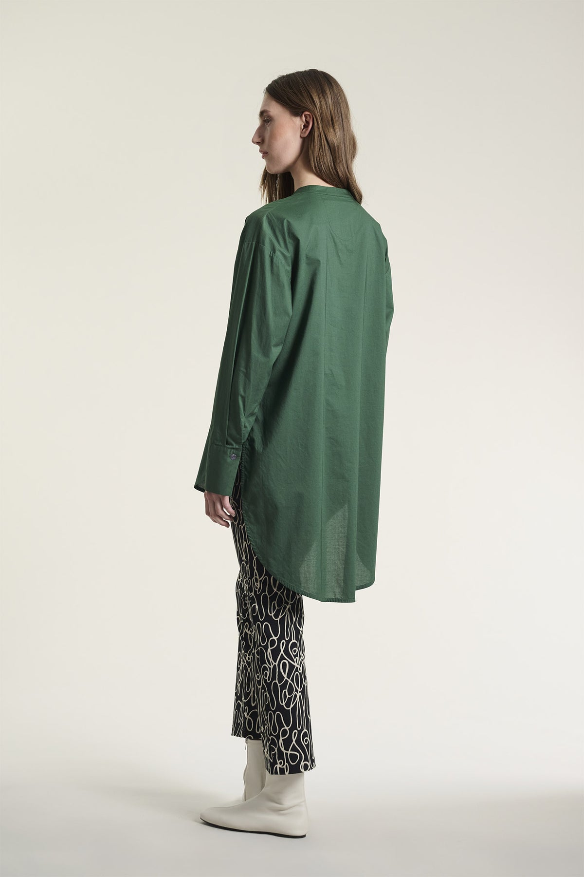 Core cotton tunika skjorta DEEP GRASS GREEN - 261-2226-5620
