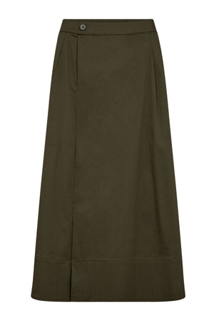 CottonCC Crisp Midikjol 7555-Army - 34151