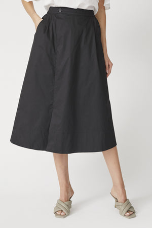 CottonCC Crisp Midikjol 96-Svart - 34151
