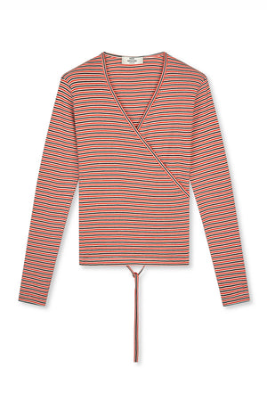 Cotton Stripe Susi LS Top Fiery Red stripe - 16035 - 205493
