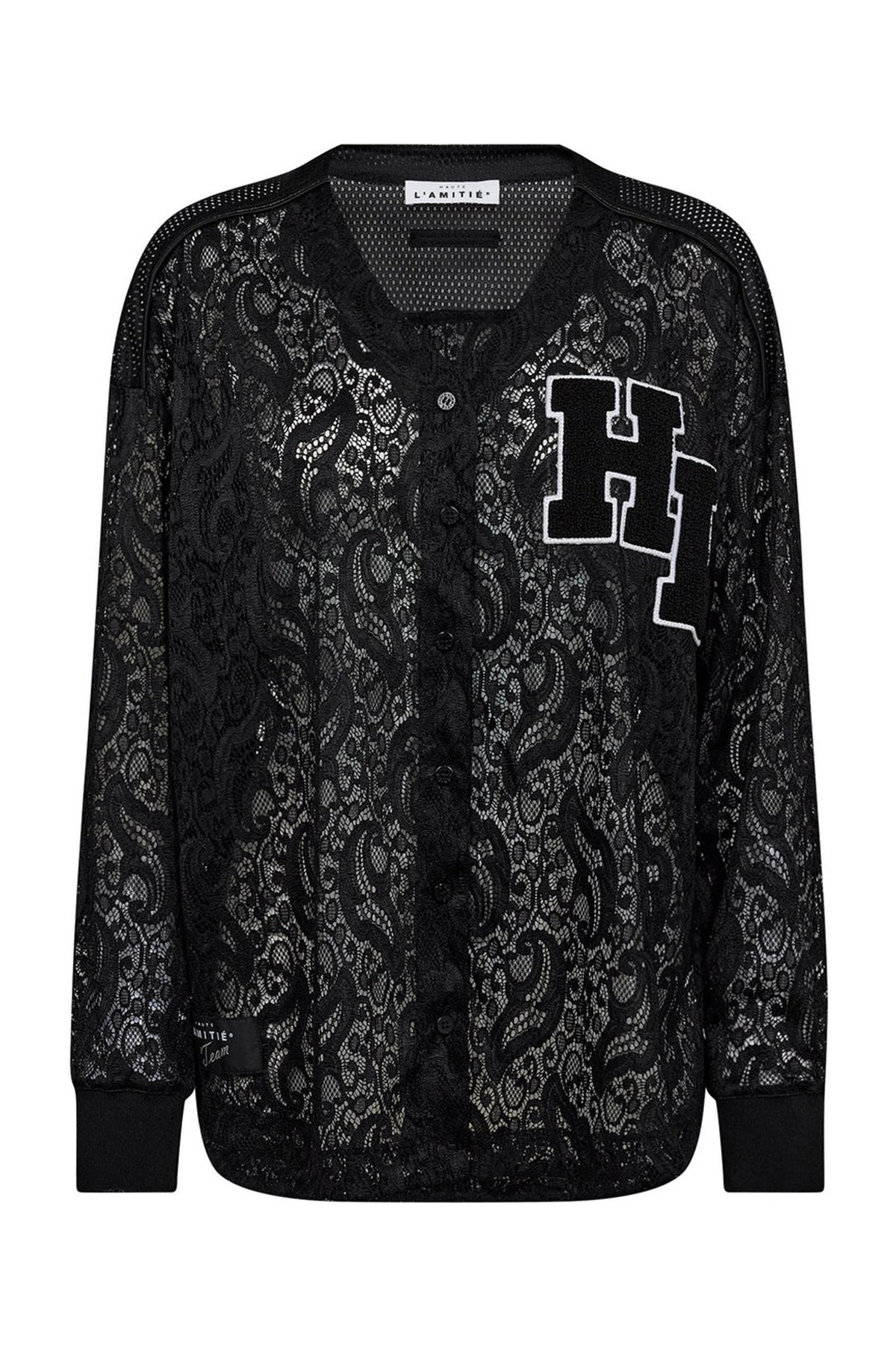 Court LS Lace Tee Black - HL10529