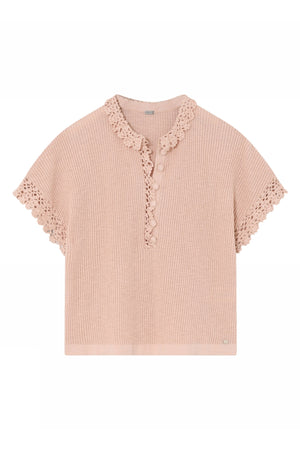 Coya, stickad kofta cape 6033-Peach - 61400/3736