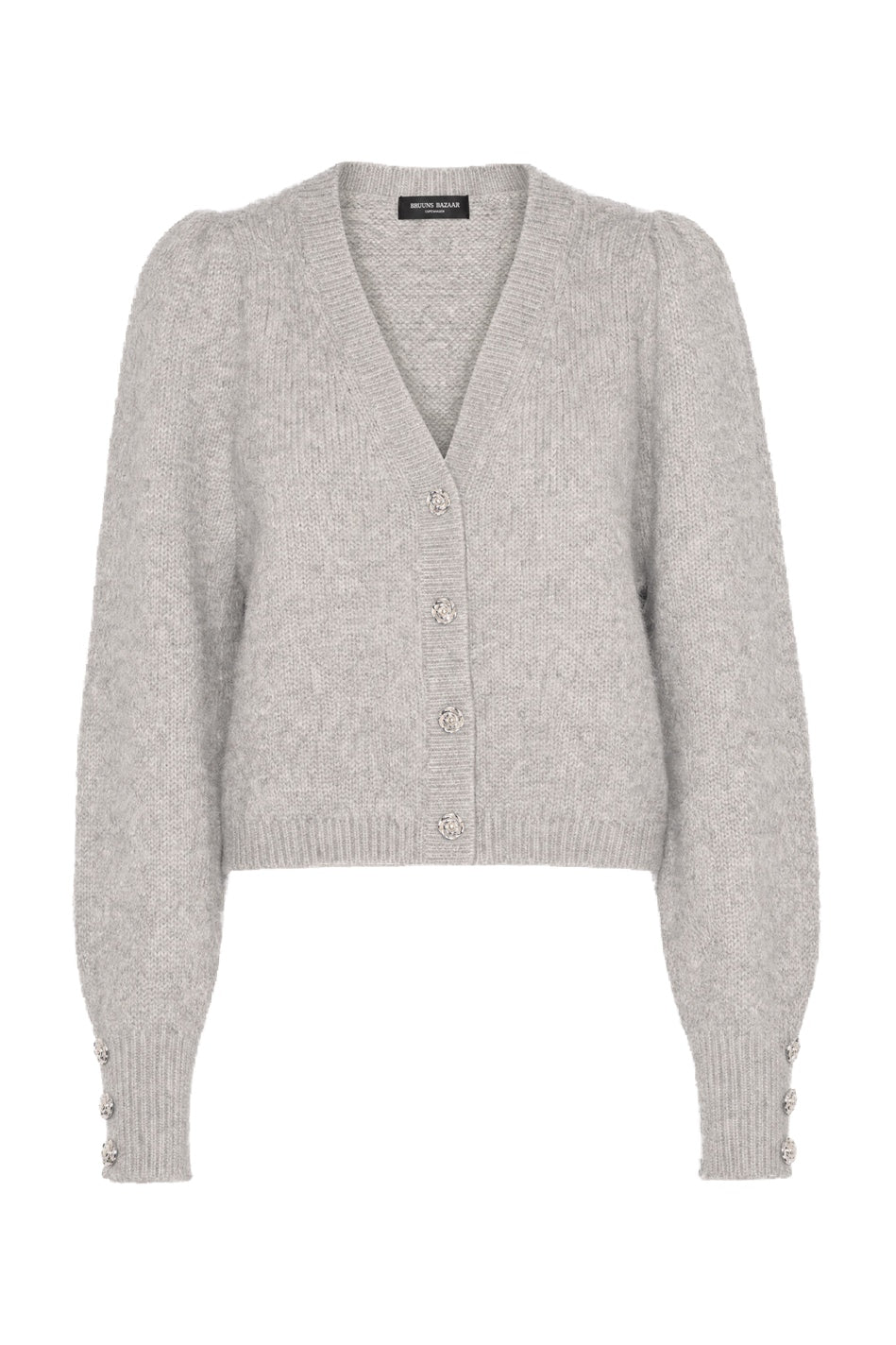 SyringabrushedBBKrista stickad ca Light Grey Melange - BBW5074