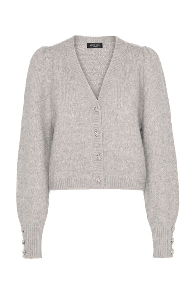 SyringabrushedBBKrista stickad ca Light Grey Melange - BBW5074 Thumbnail