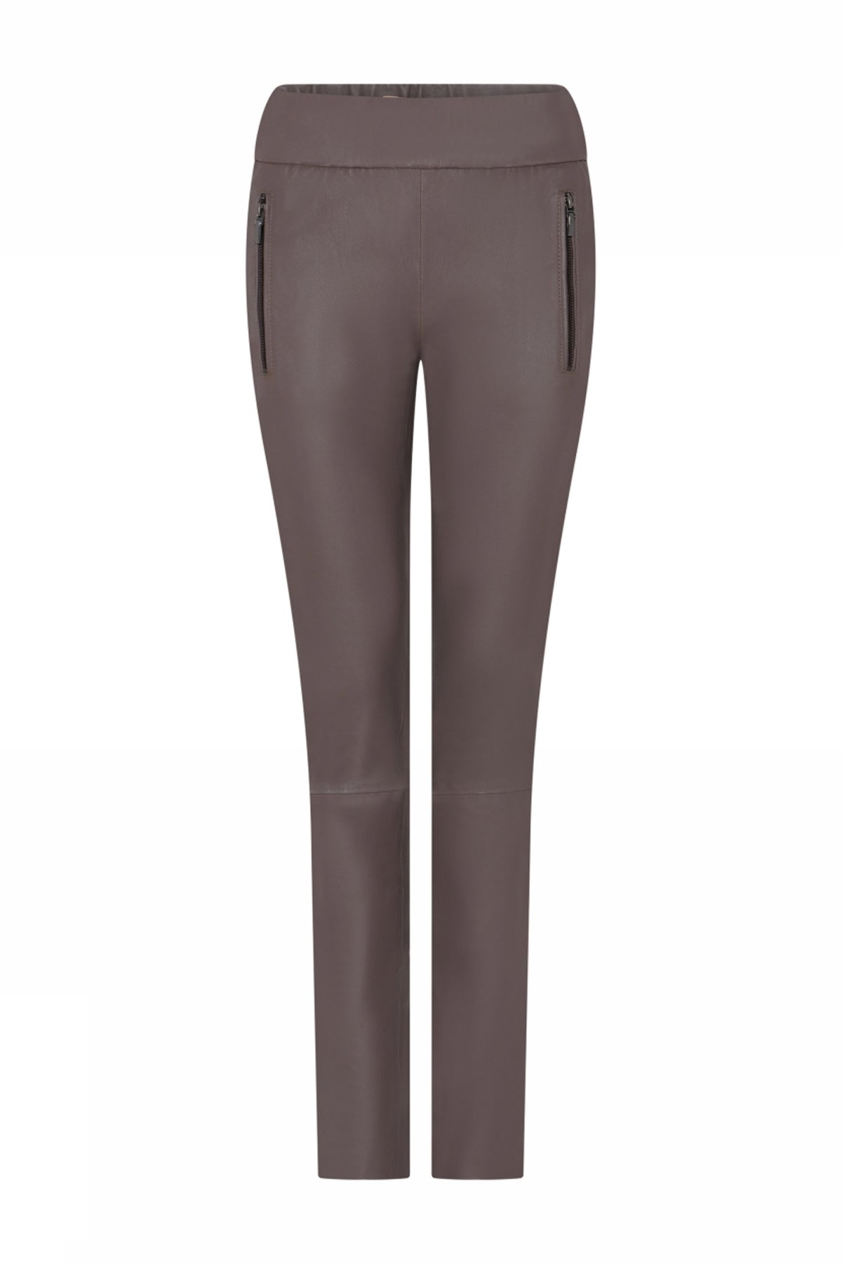 Dara, stretchläderbyxor 72072-Mocha - 58009/6873