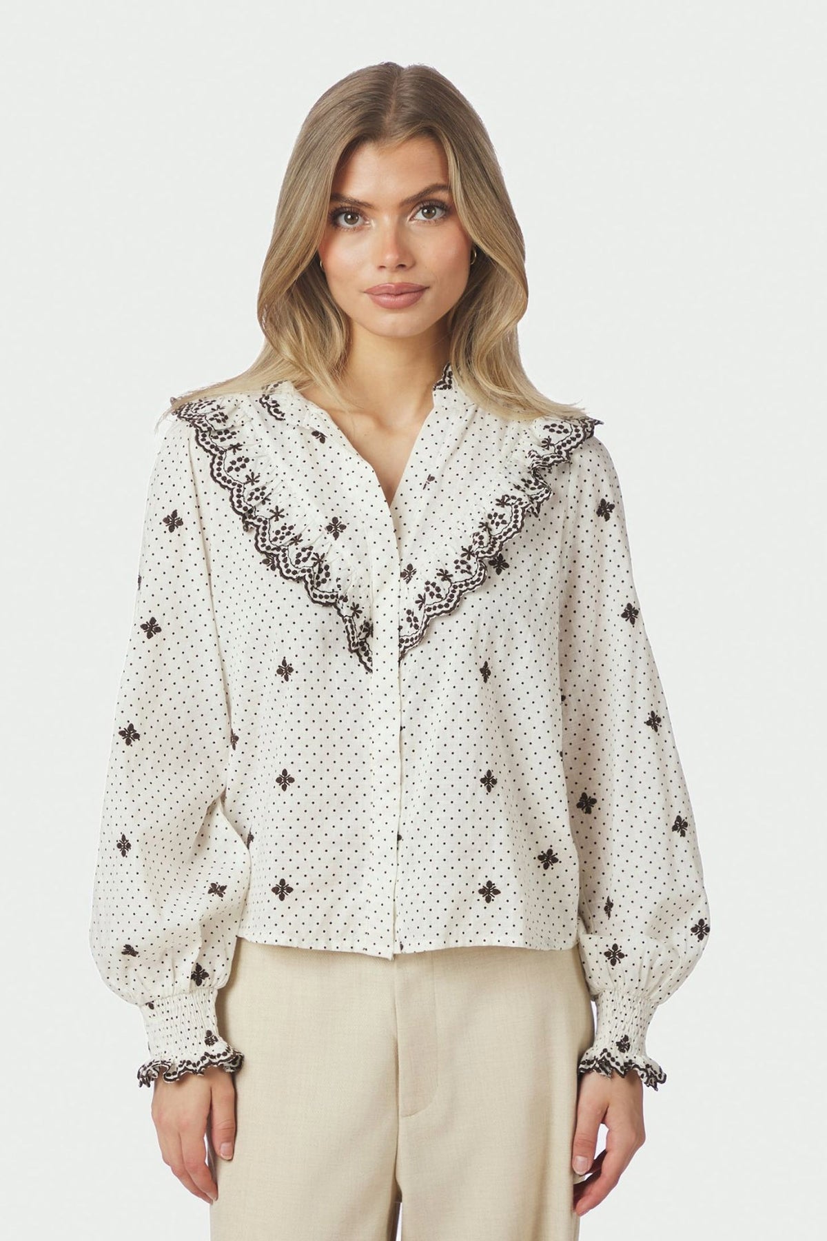 Degas Dot Blouse OFF WHITE - 167708