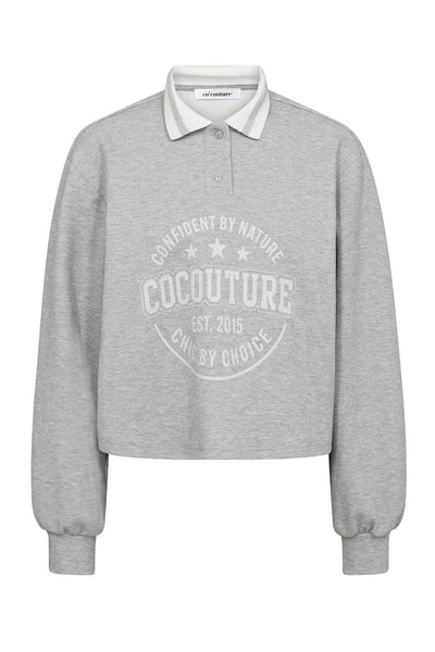 DengiCC Polo Crop Sweat 57-Gråmelerad - 47009 Thumbnail