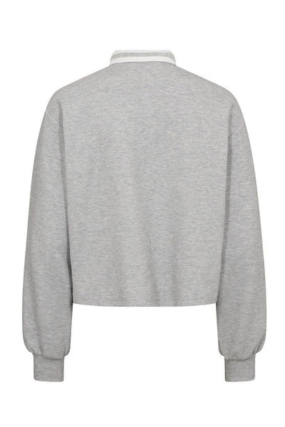 DengiCC Polo Crop Sweat 57-Gråmelerad - 47009 Thumbnail