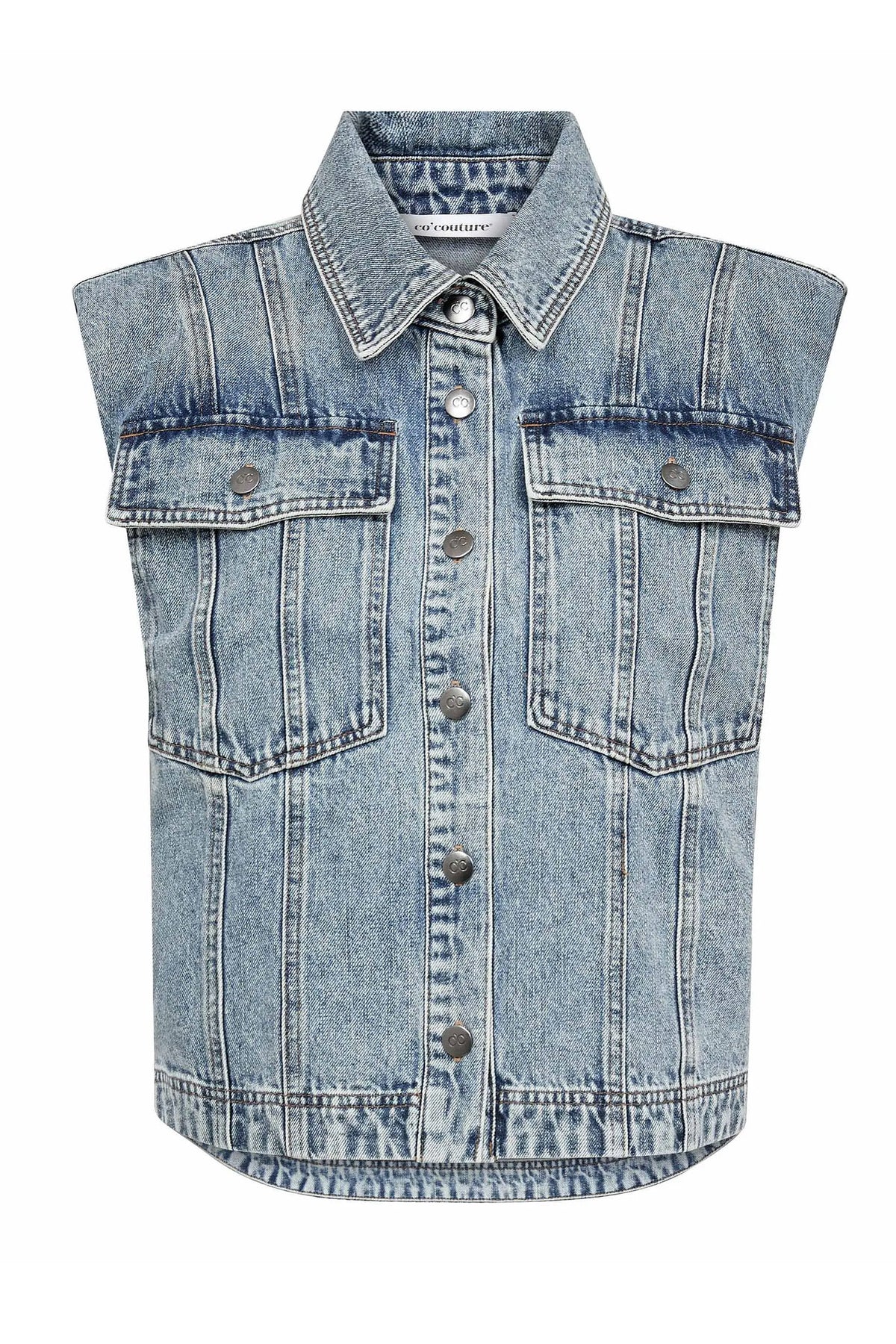 DeniceCC Denimvest 45007-Bleach Denim - 500078