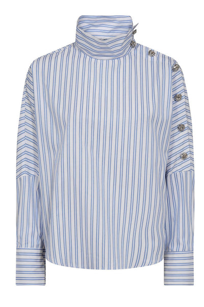 DevinCC AsymCC Button Blouse 17-Blue - 45019 Thumbnail