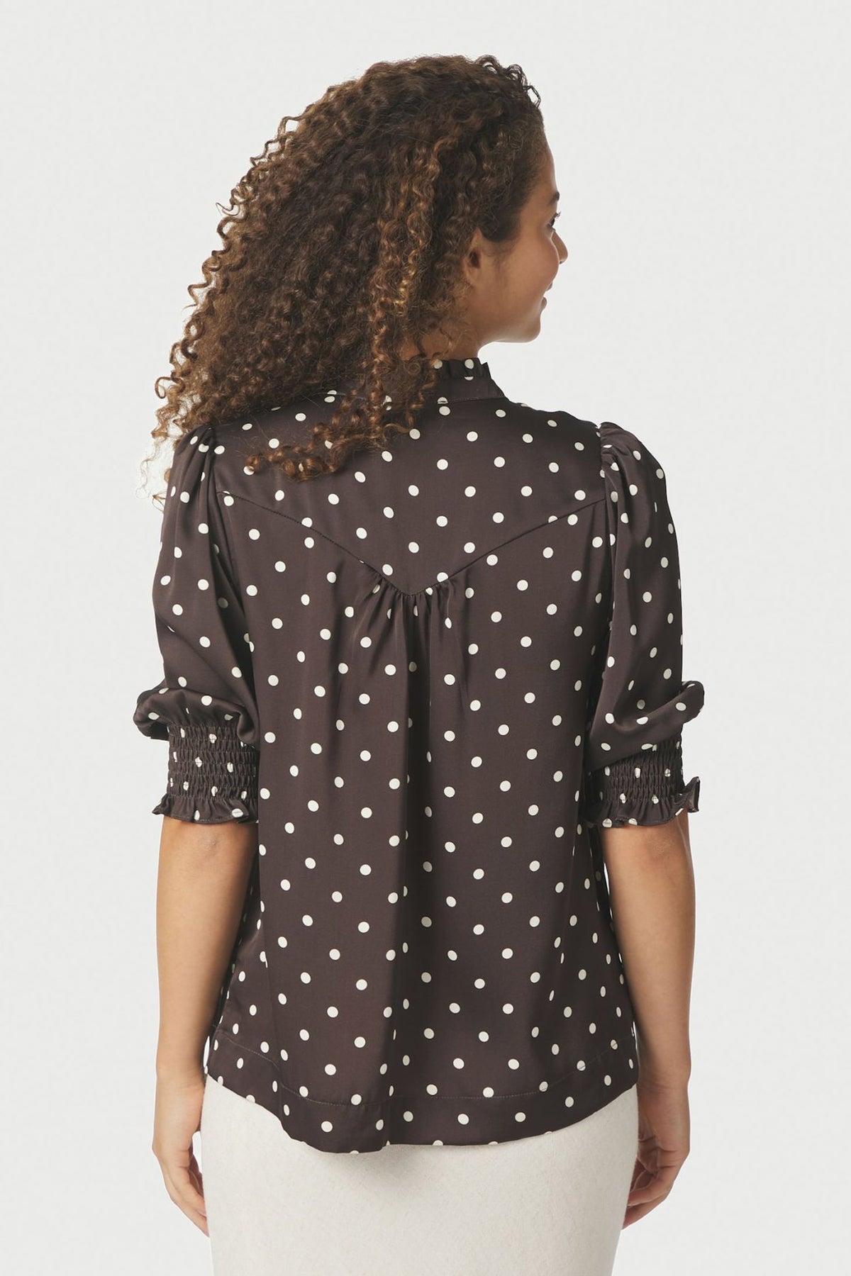 Diana Dot Blouse Mörkbrun - 168484