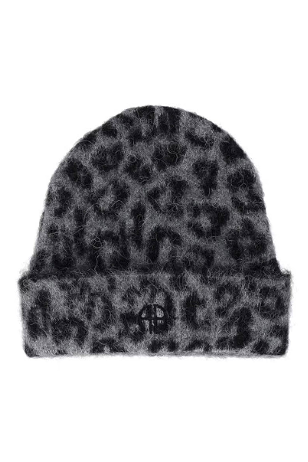 ELIA BEANIE Grå leopard - A-12-11732-MTL98