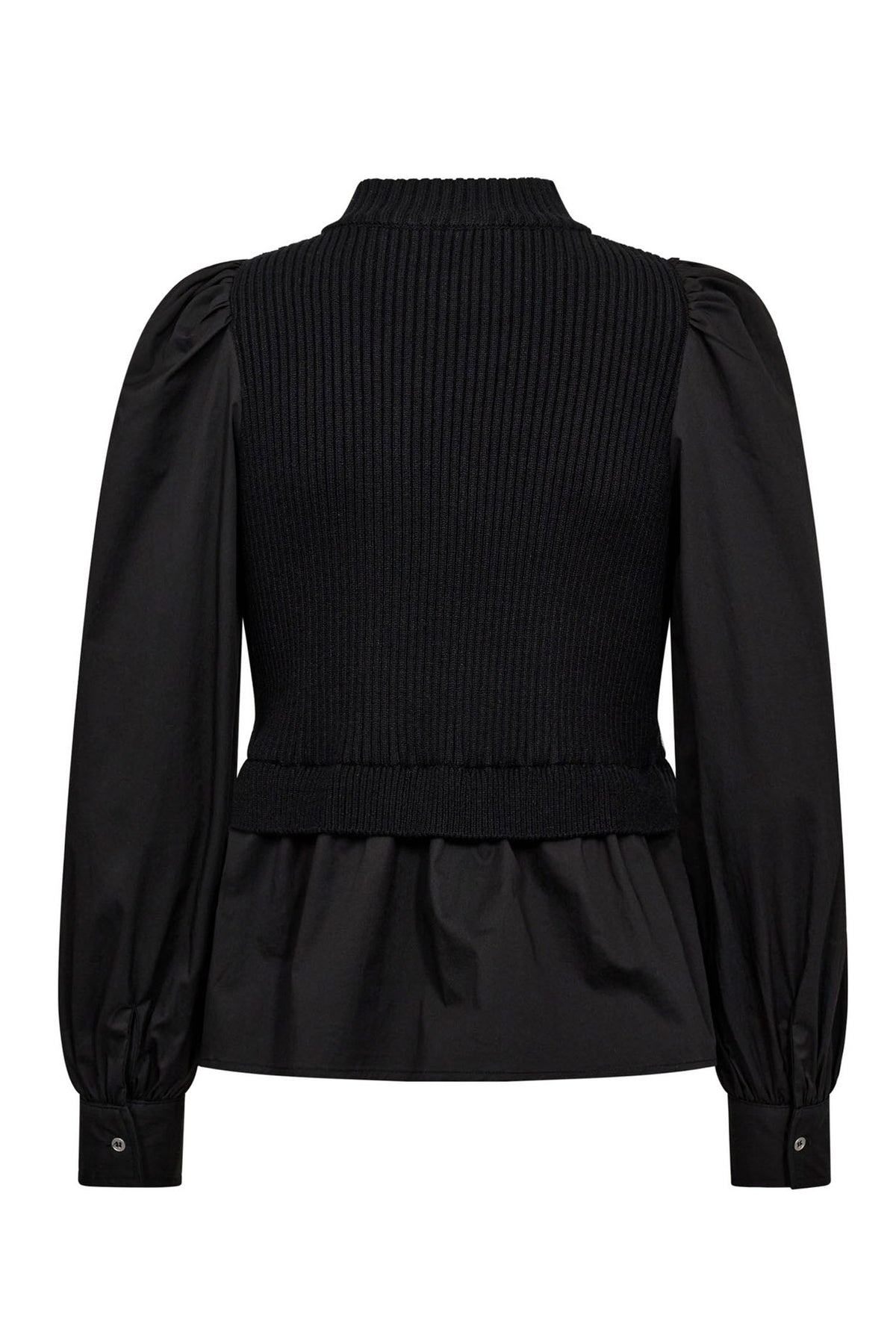 ElisabethCC Mix Zip Knit 96-Svart - 32192
