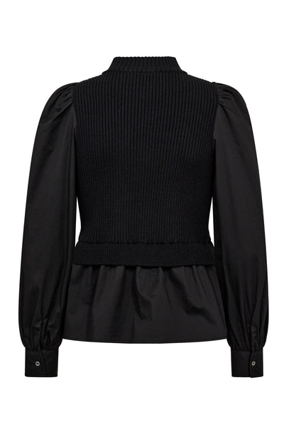 ElisabethCC Mix Zip Knit 96-Svart - 32192 Thumbnail