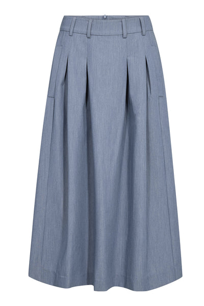 EllyCC Pleated Skirt 586-Dusty Blue - 44043 Thumbnail