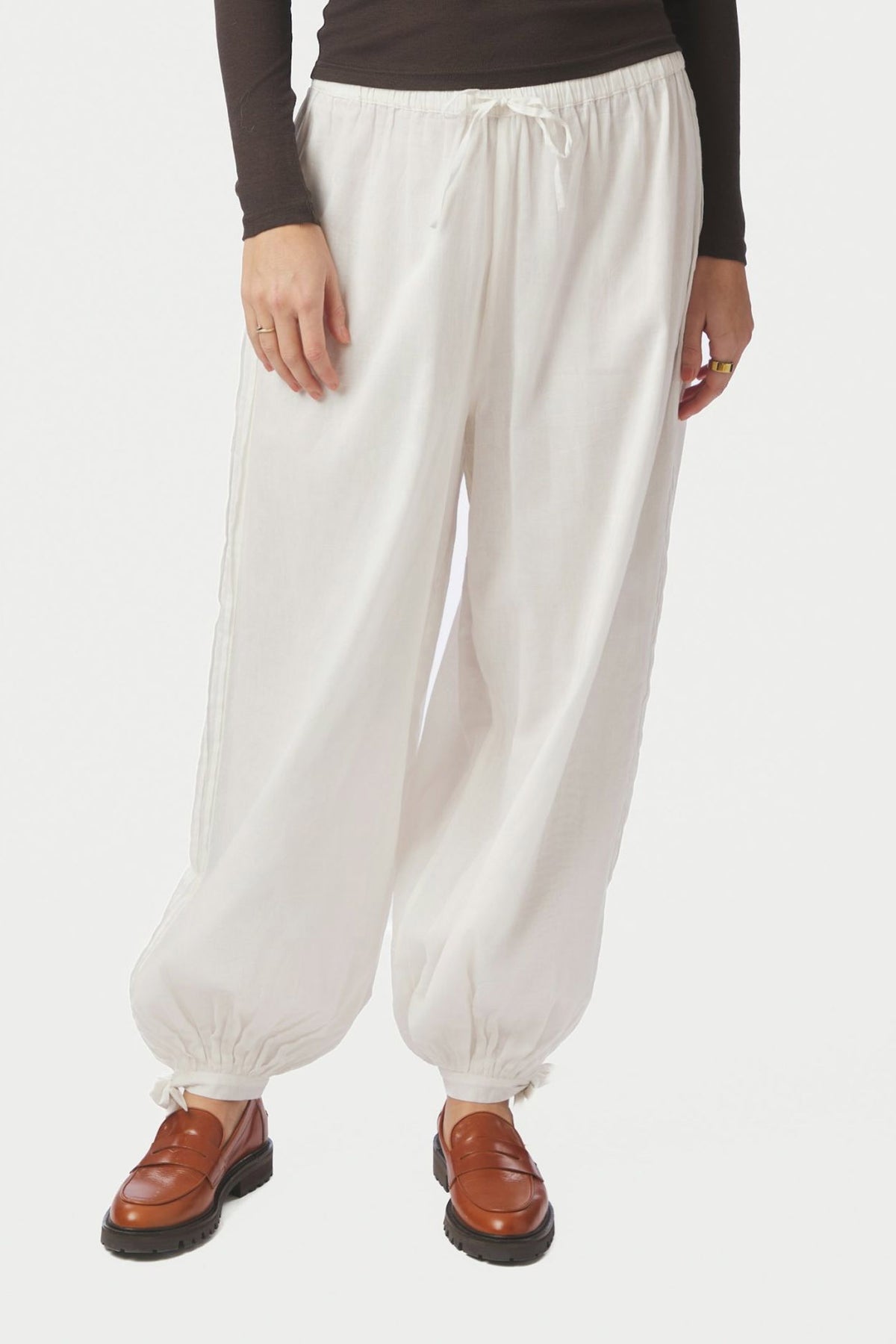 Elyse S Voile Balloon Pants White - 169158