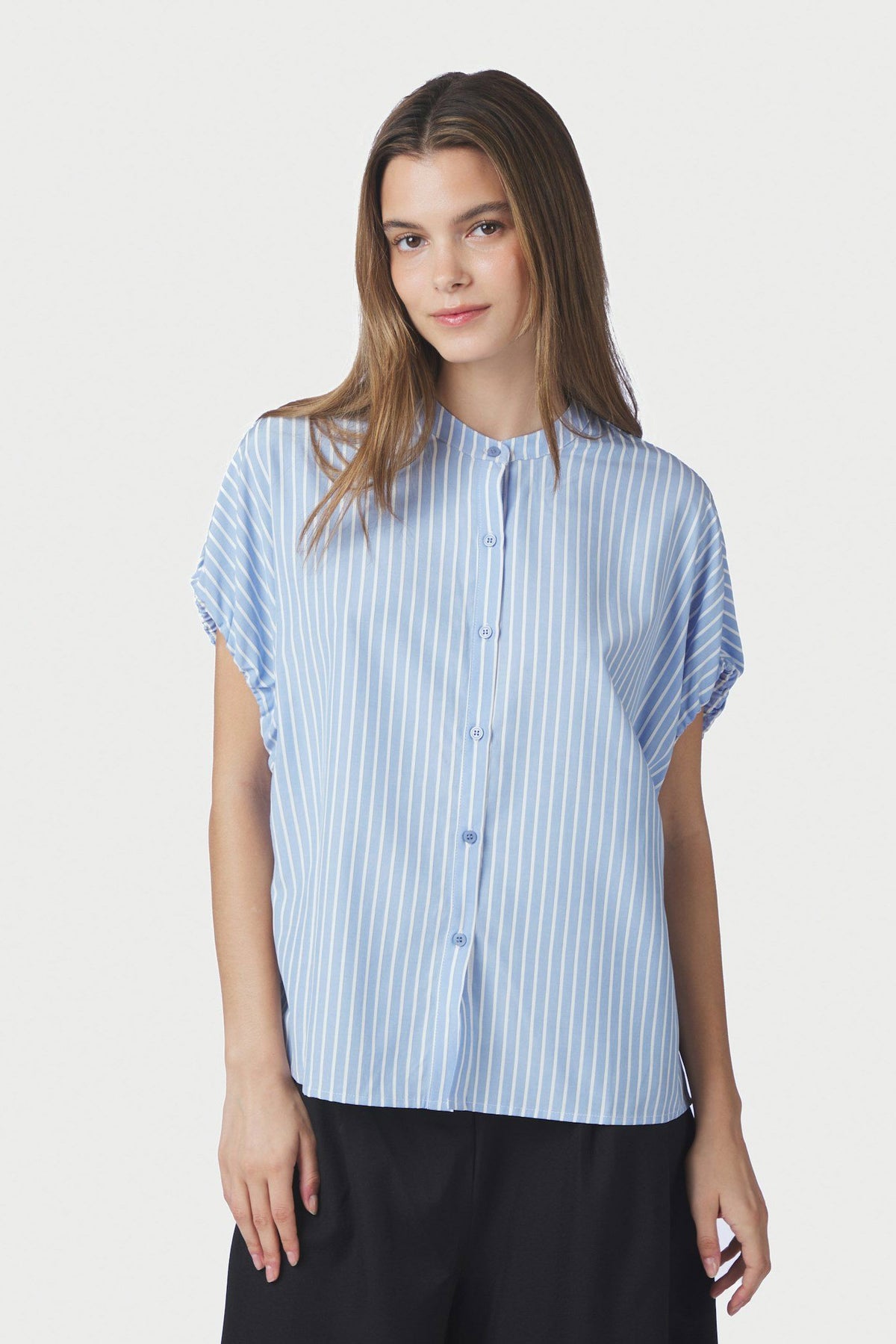 Englana Stripe Blouse Ljusblå - 166460