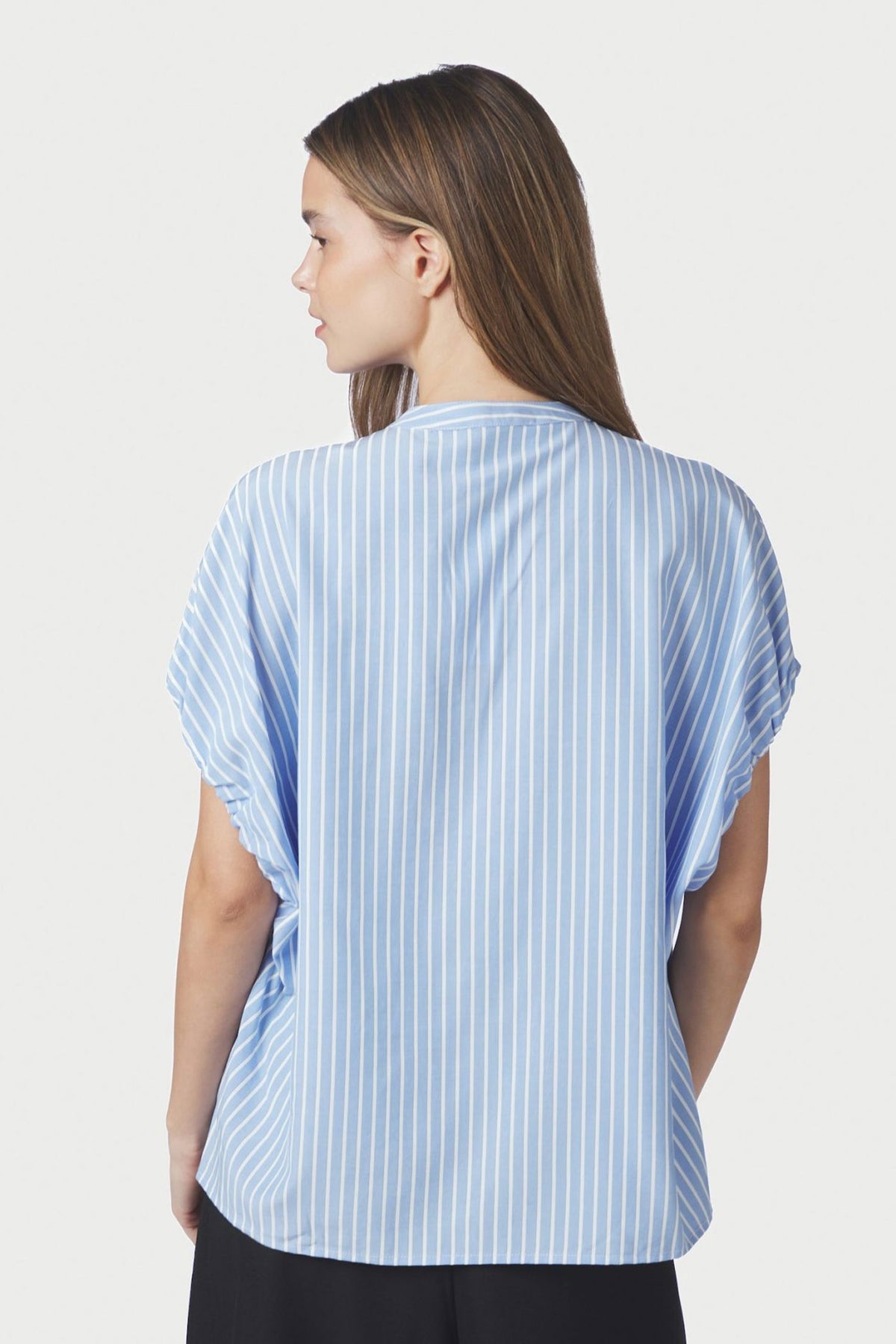 Englana Stripe Blouse Ljusblå - 166460