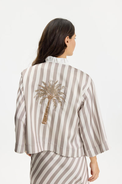 Estella stripe jacket Cafe latte - 17031 Thumbnail
