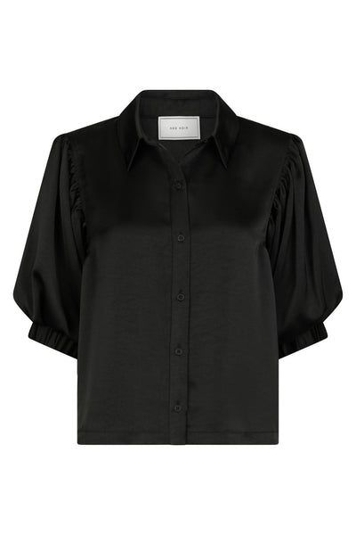 Etta Heavy Sateen Shirt Black - 167036 Thumbnail