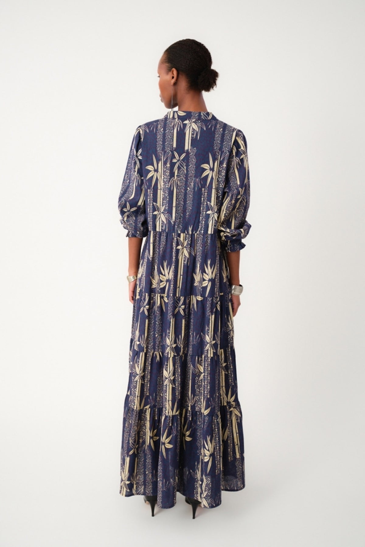 EvelynLL Maxi Dress LS 23 Mörkblå - 25440-3010