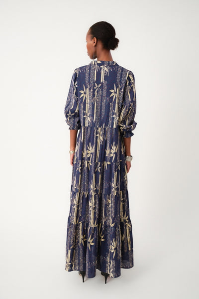 EvelynLL Maxi Dress LS 23 Mörkblå - 25440-3010 Thumbnail