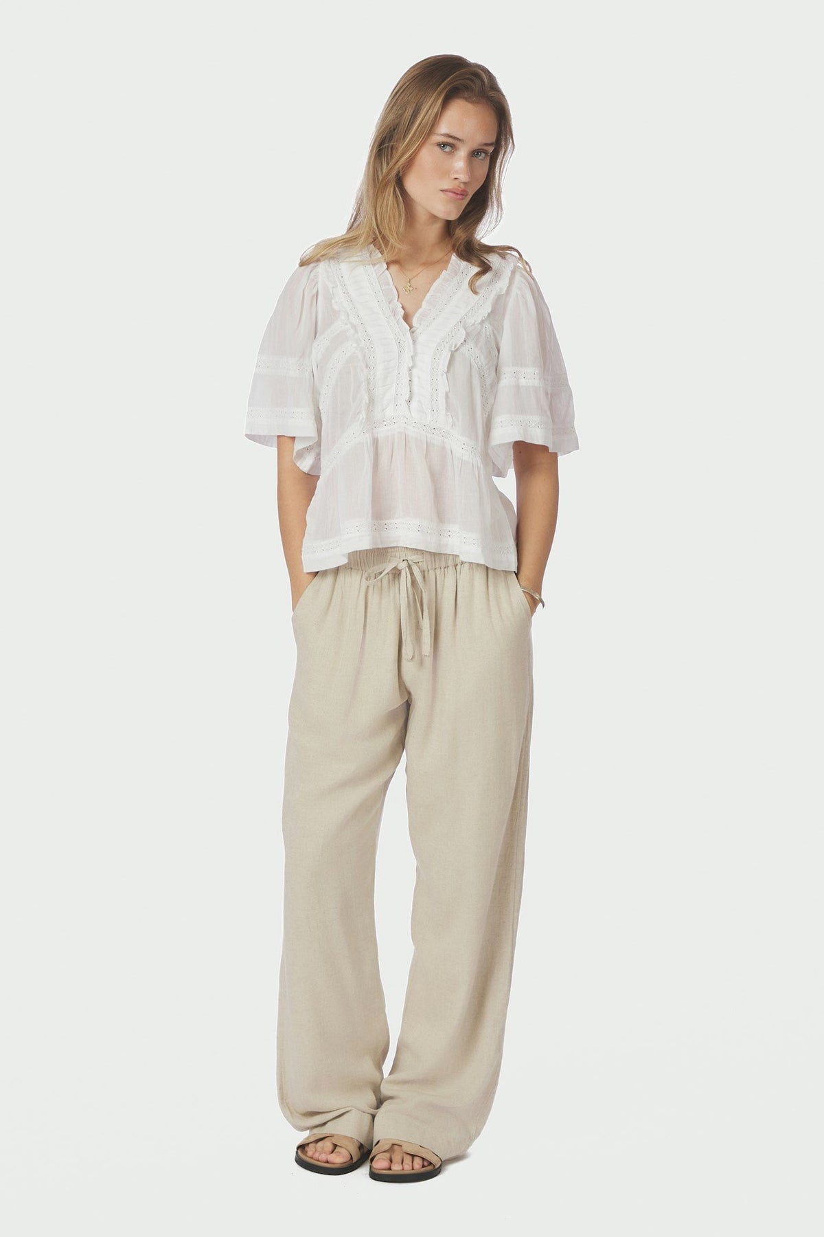 Evienne S Voile Top Vit - 161856