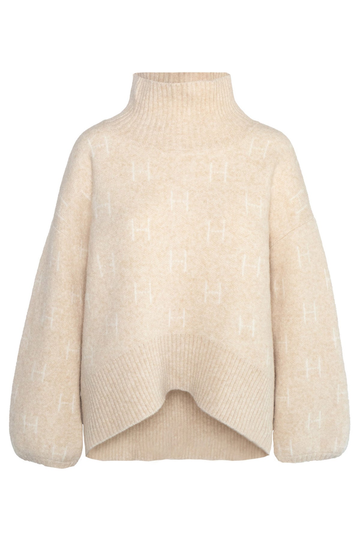 FAM Short Sweater 6514 Ljusbeige Melange - 2530120425