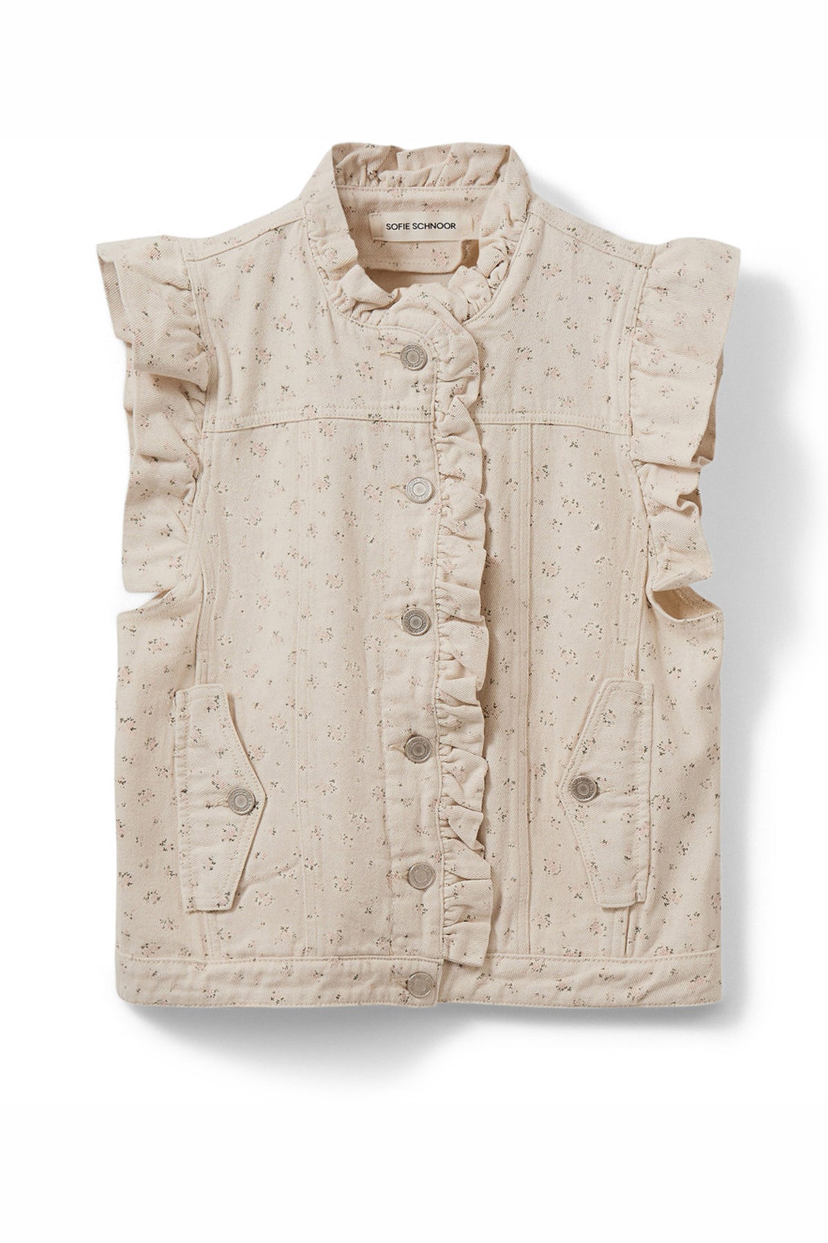 FARAHSW FRILL SLEEVE VEST 5033 Rose Flower - S261215