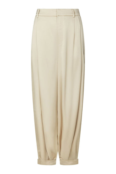 Fayla Drapy Satin Balloon Pant Dark Sand - 167418 Thumbnail