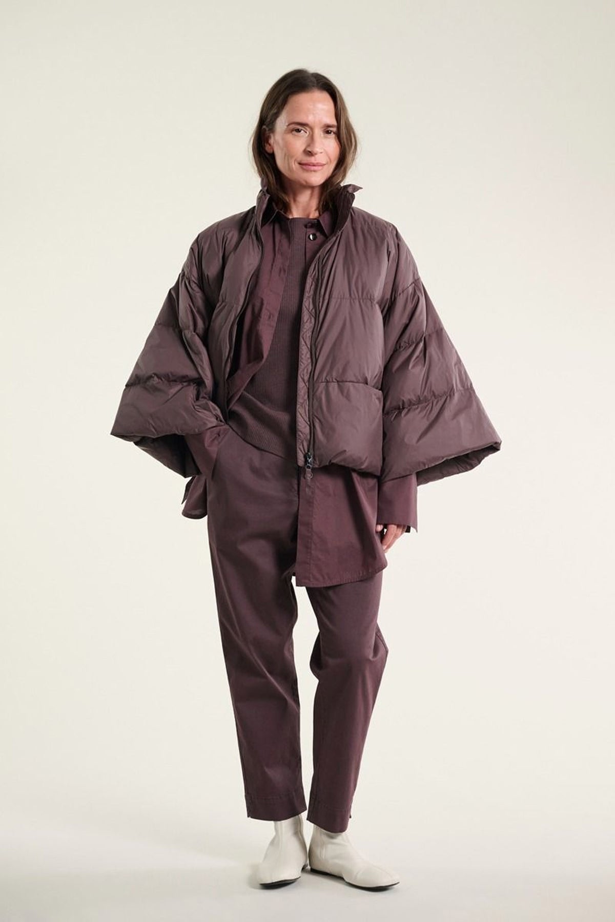 Dunjacka med krage RAISIN - 261-2092-5630