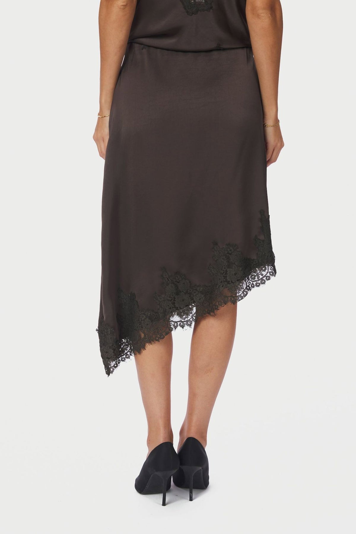 Fiora Lace Skirt Mörkbrun - 167417