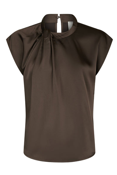 Fleur Drapy Satin Mörkbrun - 160990 Thumbnail