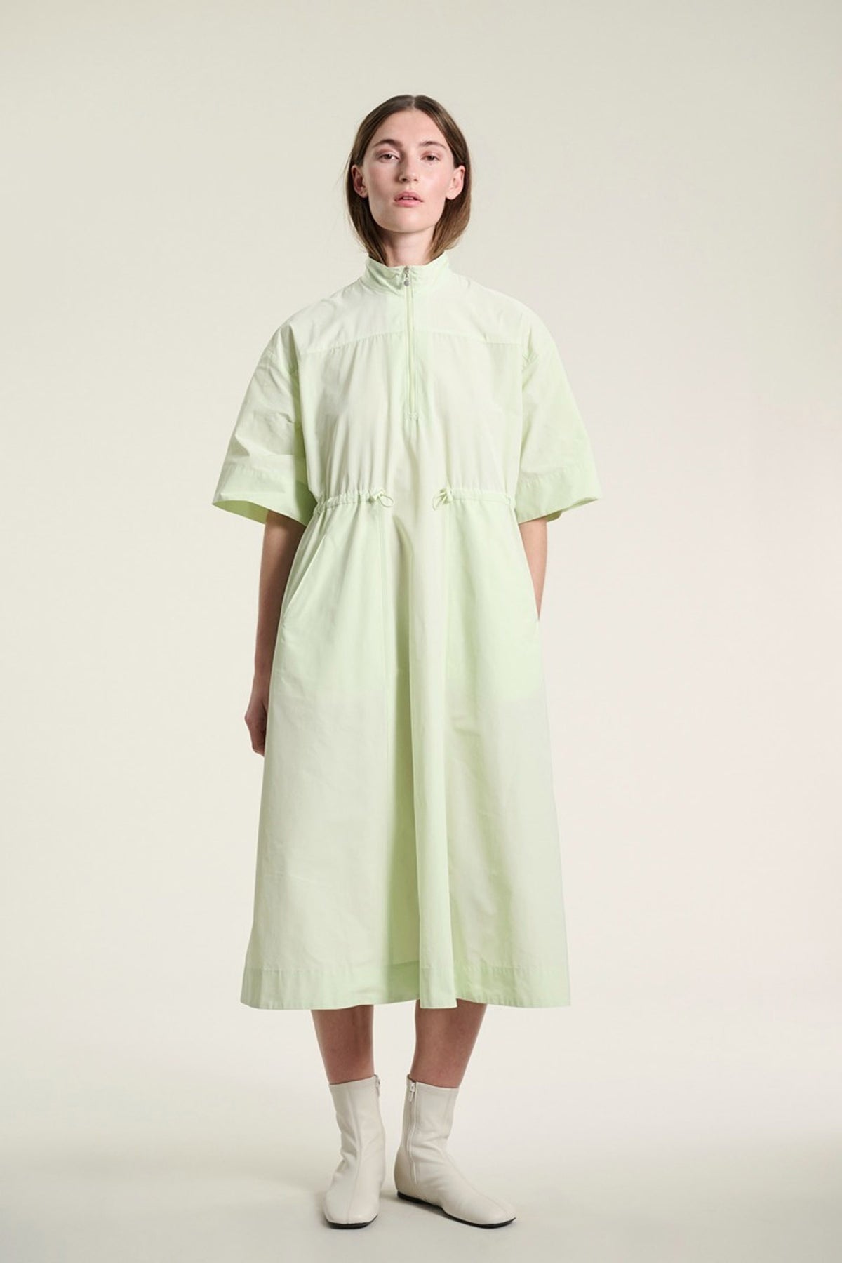 Fukkura klänning med dragkedja LIME CREAM - 262-2380-5677
