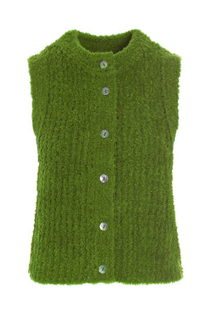 Fuwatto ärmlös blus GINKO GREEN - 257-1069-5462