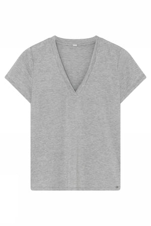 Ginnie, V-ringad t-shirt S/S 91403-Grayish - 60714/1604