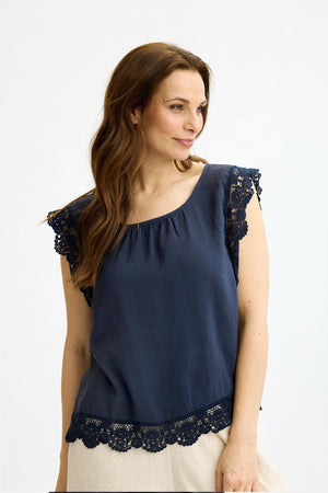 Grace top Navy - 17072