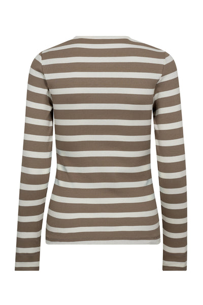 GrannyCC Rib Emb LS Blouse 11154-OW/Valnöt - 43007 Thumbnail